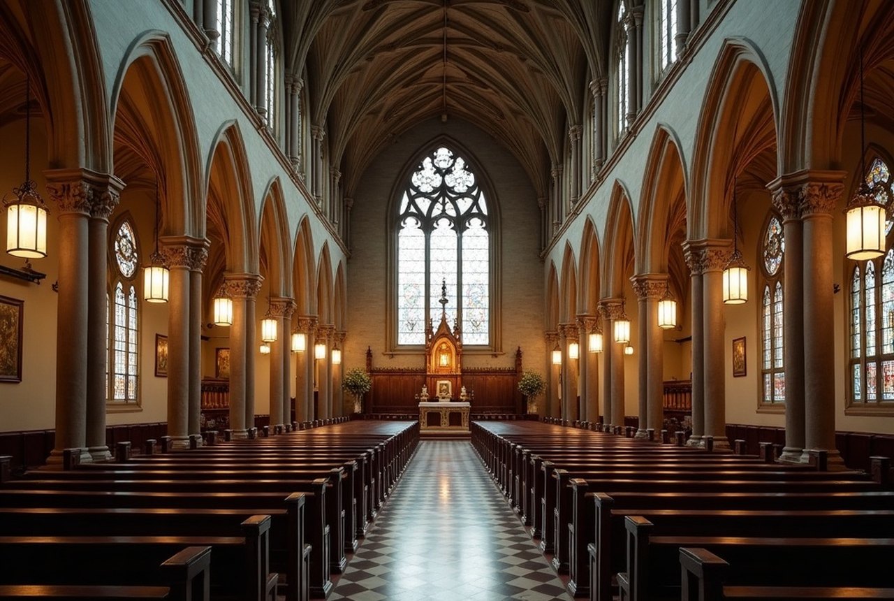 Interior nave looking toward the sanctuary
