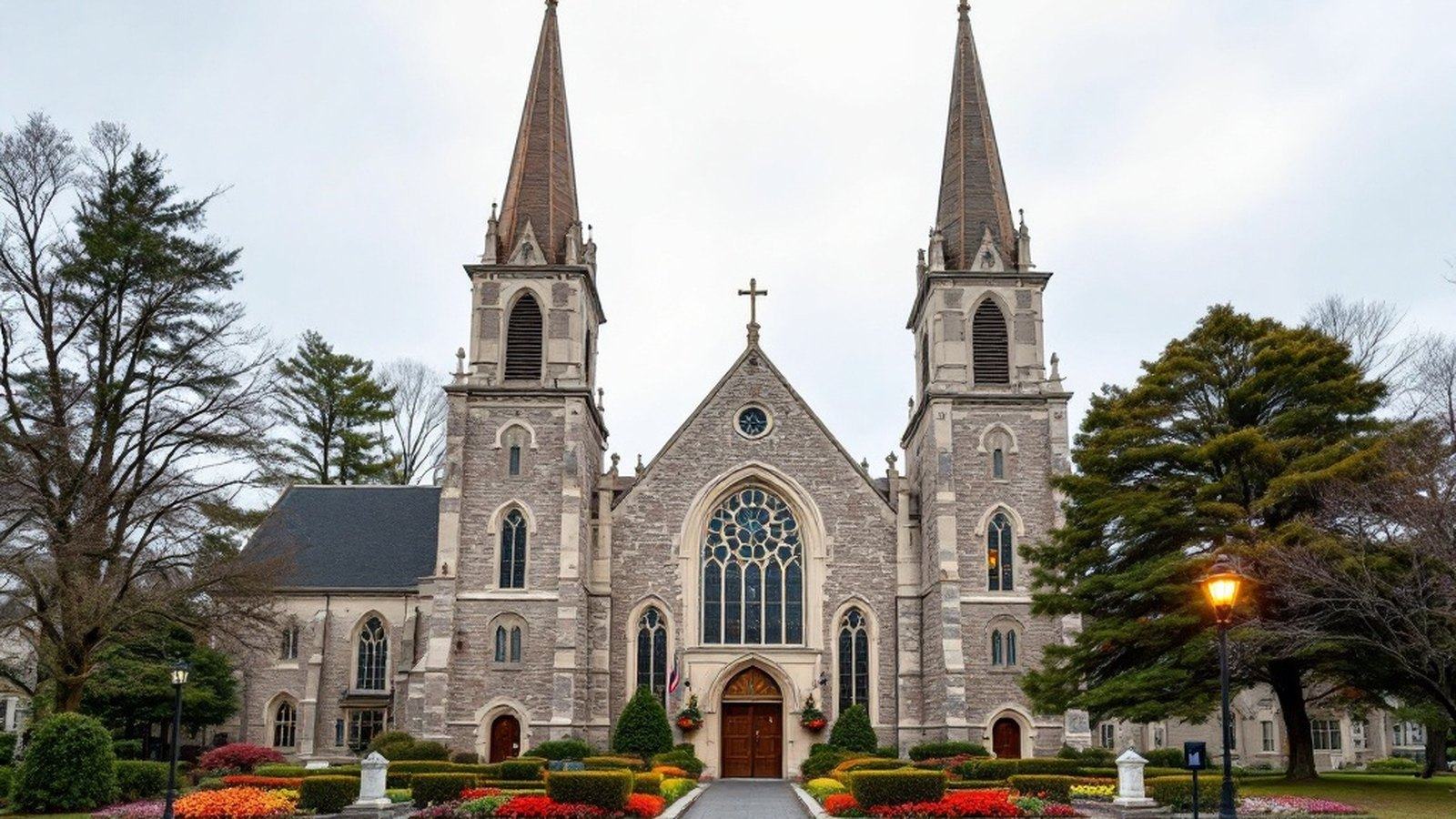 Exterior of St. Leonard of Port Maurice with Peace Garden visible