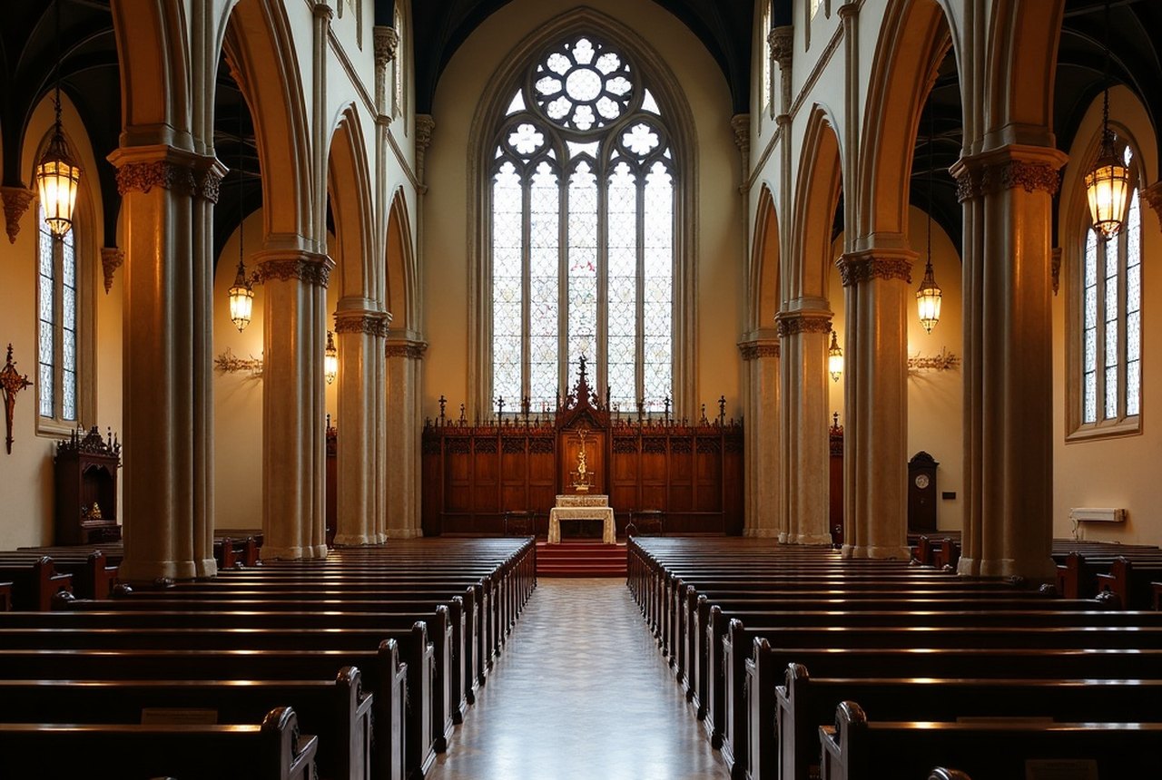 Interior nave looking toward the apse